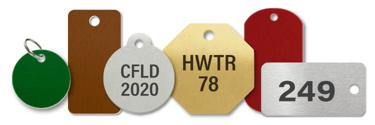 Metal Key Tags in Aluminum Brass and Stainless Steel